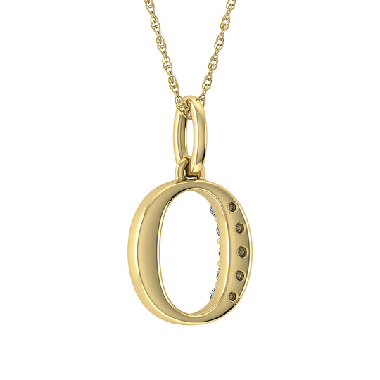 Diamante 1/20 Ct.Tw. Colgante con letra O en oro amarillo de 10 quilates