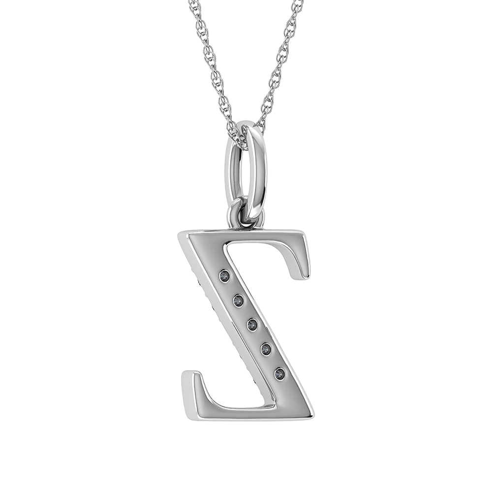 Diamante 1/20 Ct.Tw. Colgante con letra Z en oro blanco de 10 quilates