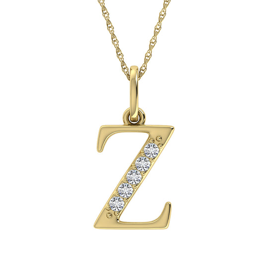 Diamante 1/20 Ct.Tw. Colgante con letra Z en oro amarillo de 10 quilates