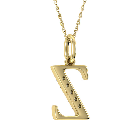 Diamante 1/20 Ct.Tw. Colgante con letra Z en oro amarillo de 10 quilates