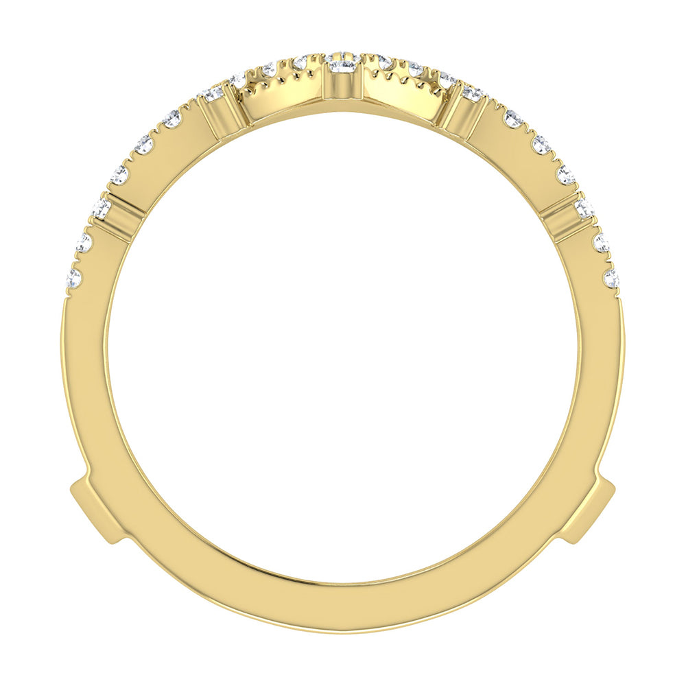 Diamante 1/3 Ct.Tw. Anillo protector de chevr√≥n en oro amarillo de 14 k