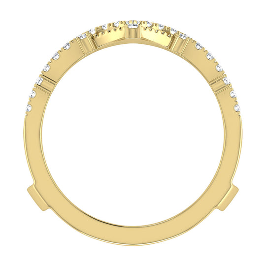 Diamante 1/3 Ct.Tw. Anillo protector de chevr√≥n en oro amarillo de 14 k