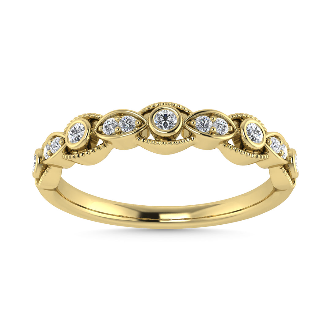 Diamante 1/10 Ct.Tw. Banda apilable en oro amarillo de 14 k