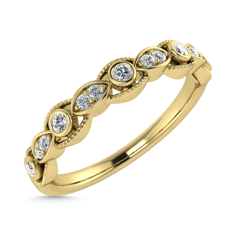 Diamante 1/10 Ct.Tw. Banda apilable en oro amarillo de 14 k