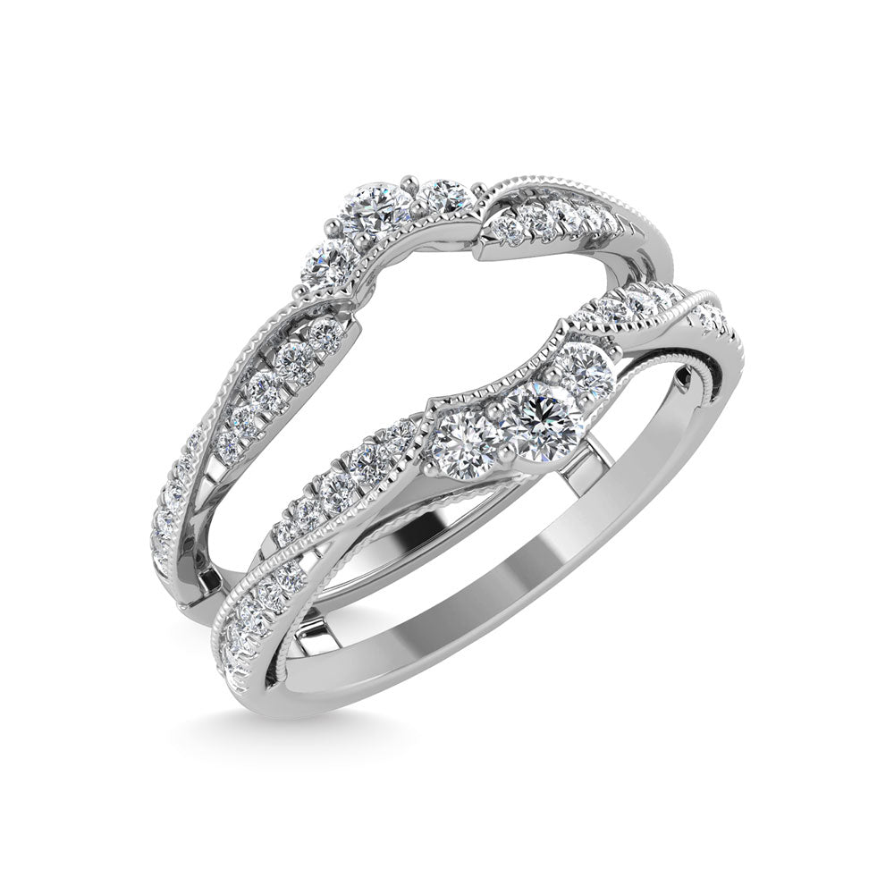 Diamante 1/3 Ct.Tw. Anillo protector en oro blanco de 14 k