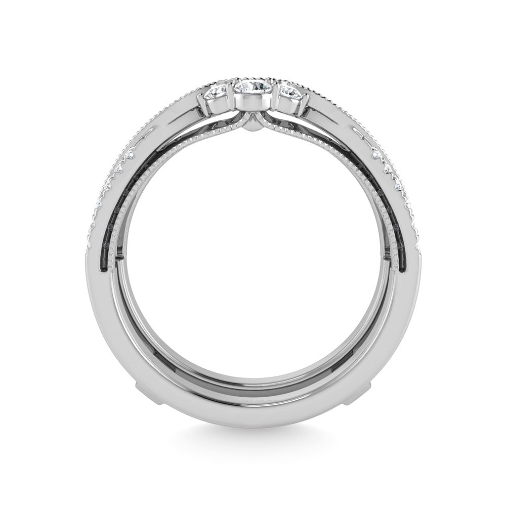 Diamante 1/3 Ct.Tw. Anillo protector en oro blanco de 14 k