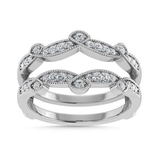 Diamante 1/4 Ct.Tw. Anillo protector en oro blanco de 14 k