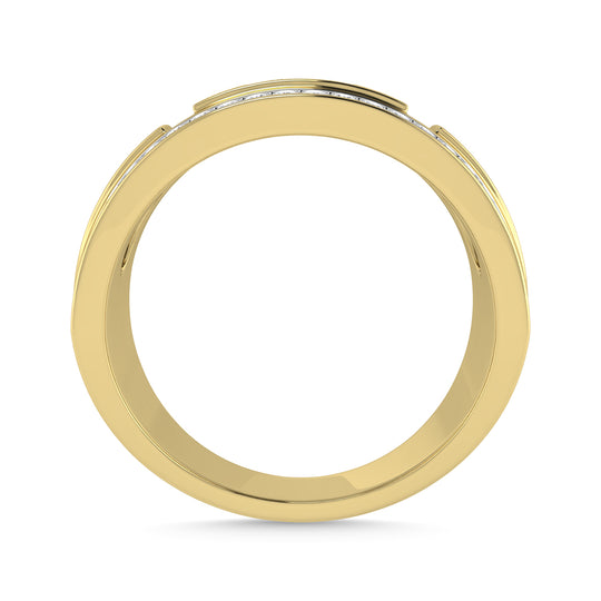 Diamante 3/4 Ct.Tw. Alianza de boda para hombre en oro amarillo de 14 quilates