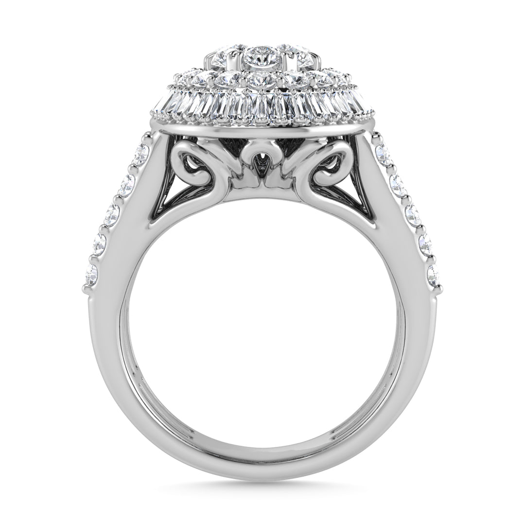 Diamante 2 1/3 Ct.Tw. Anillo de compromiso en oro blanco de 14 k