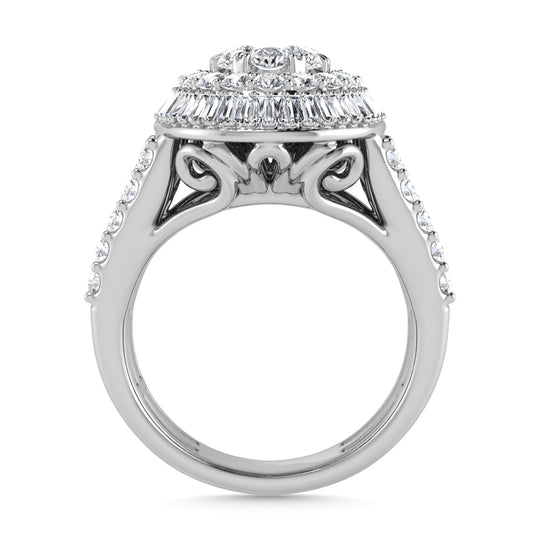 Diamante 2 1/3 Ct.Tw. Anillo de compromiso en oro blanco de 14 k