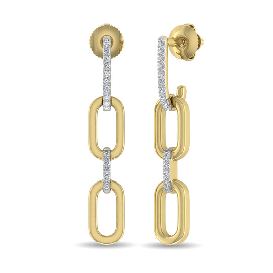 Diamante 1/10 Ct.Tw. Aretes de moda en oro amarillo de 10 quilates