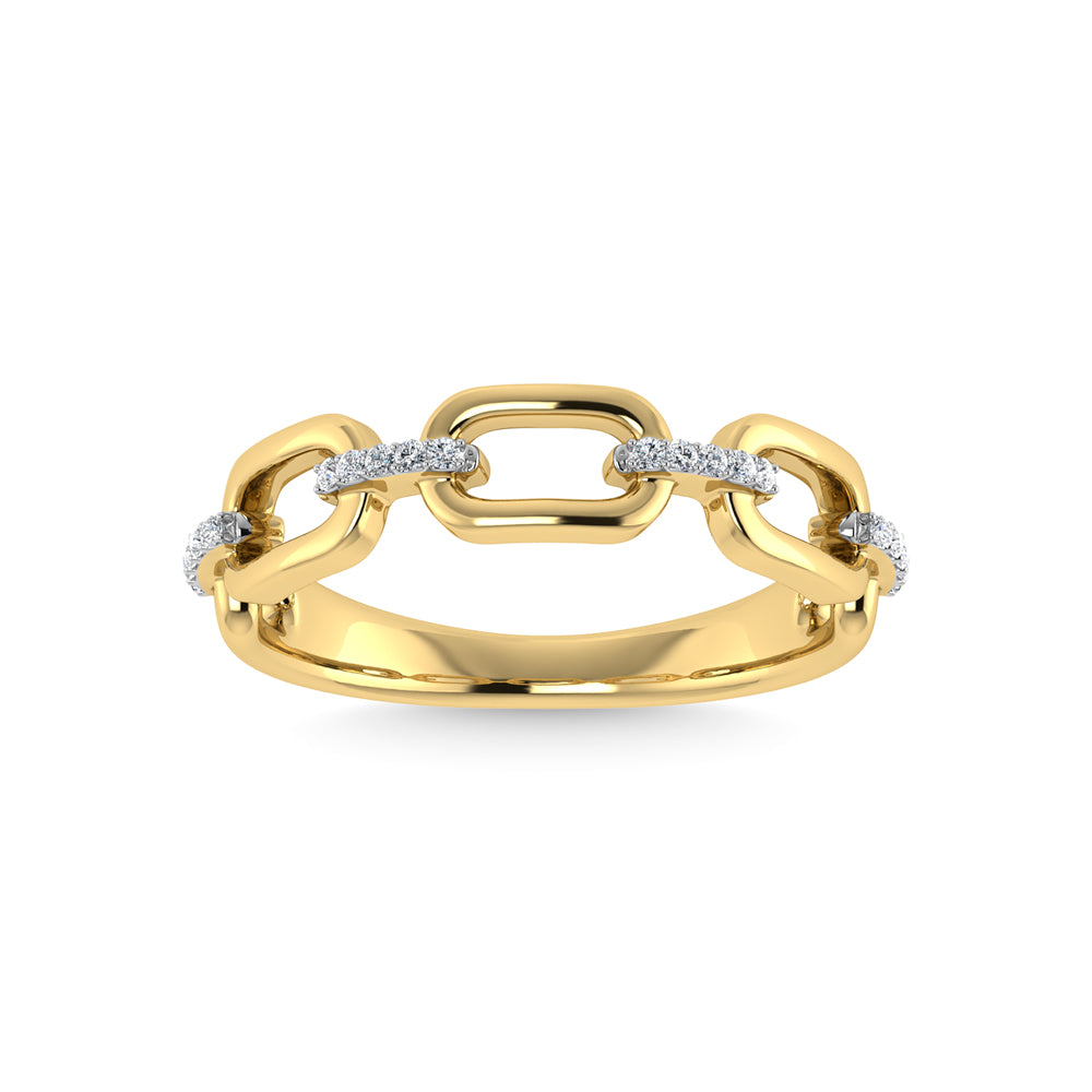 Diamante 1/20 Ct.Tw. Anillo de moda en oro amarillo de 10 quilates