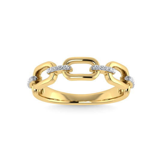 Diamante 1/20 Ct.Tw. Anillo de moda en oro amarillo de 10 quilates