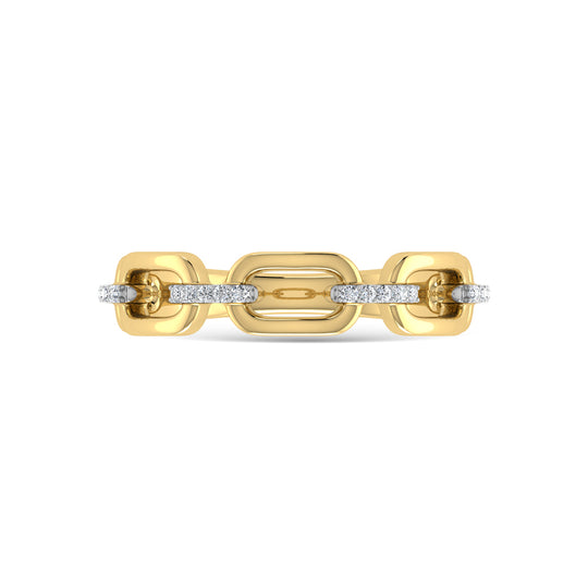 Diamante 1/20 Ct.Tw. Anillo de moda en oro amarillo de 10 quilates