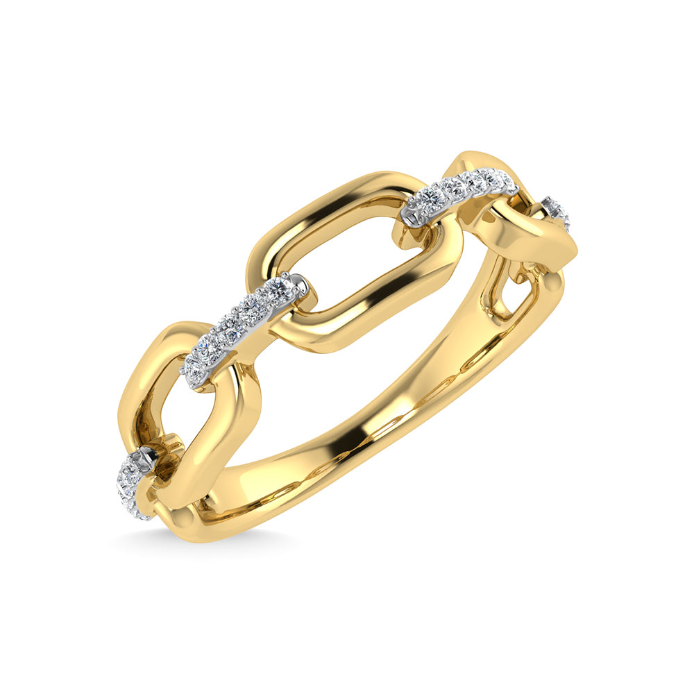 Diamante 1/20 Ct.Tw. Anillo de moda en oro amarillo de 10 quilates