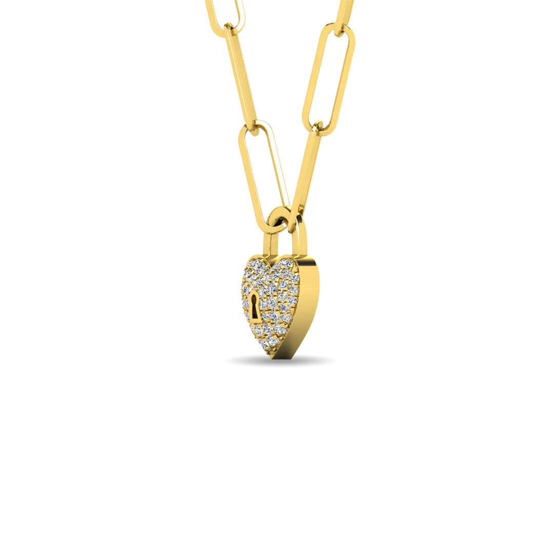 Diamante 1/8 Ct.Tw. Colgante con candado en oro amarillo de 10 quilates