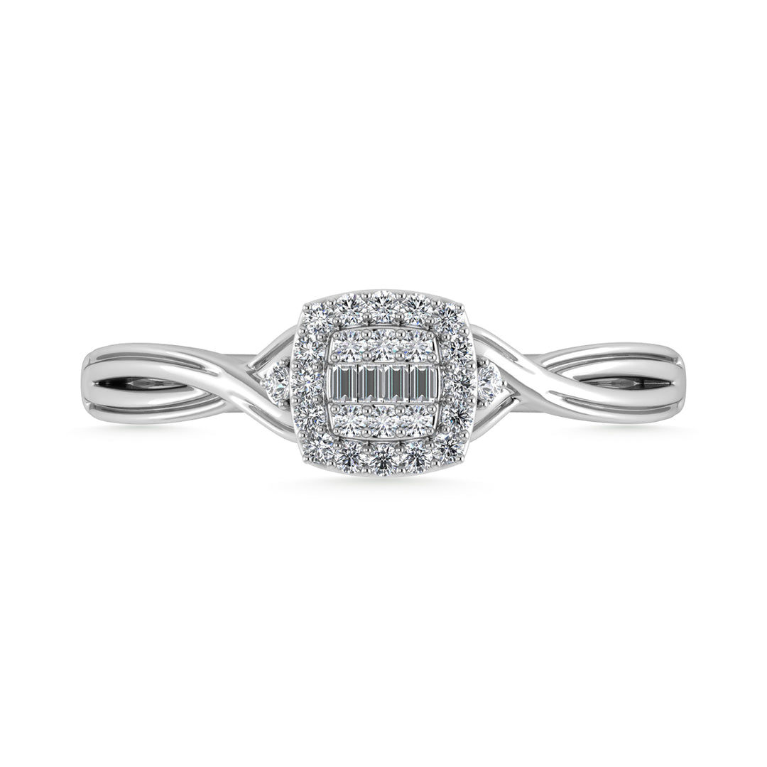 Diamante 1/6 Ct.Tw. Anillo de promesa en oro blanco de 10 quilates