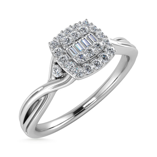 Diamante 1/6 Ct.Tw. Anillo de promesa en oro blanco de 10 quilates