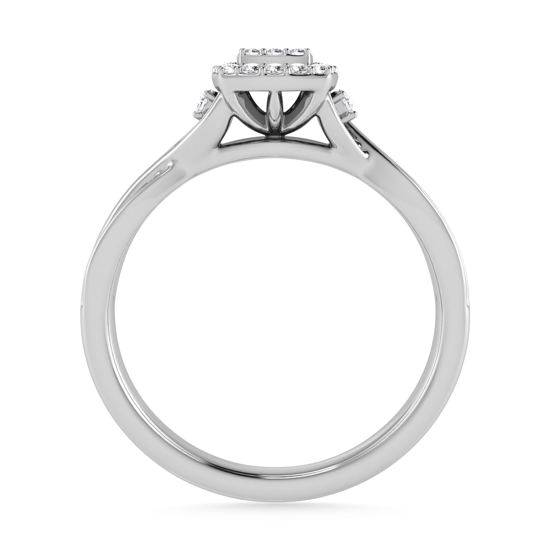 Diamante 1/6 Ct.Tw. Anillo de promesa en oro blanco de 10 quilates