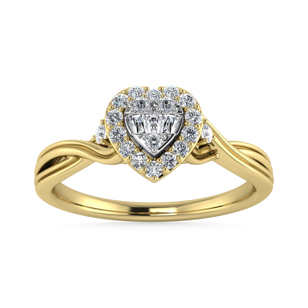 Diamante 1/8 Ct.Tw. Anillo de promesa en oro amarillo de 10 quilates