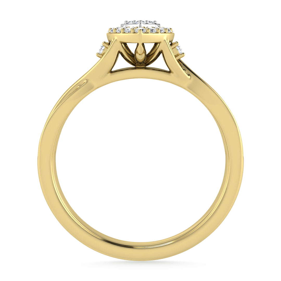 Diamante 1/8 Ct.Tw. Anillo de promesa en oro amarillo de 10 quilates