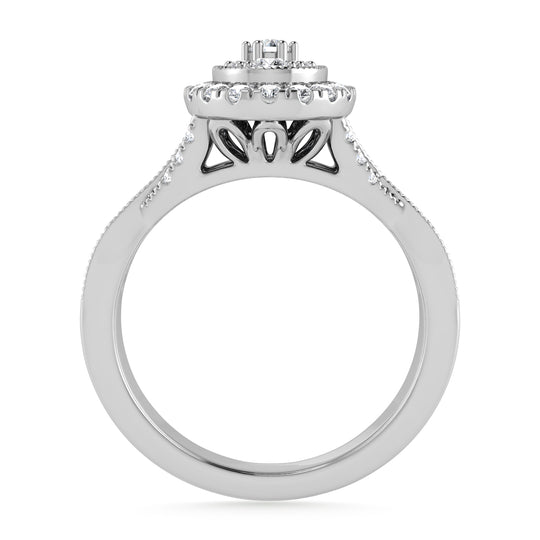 Diamante 1/2 Ct.Tw. Anillo nupcial en oro blanco de 10 quilates