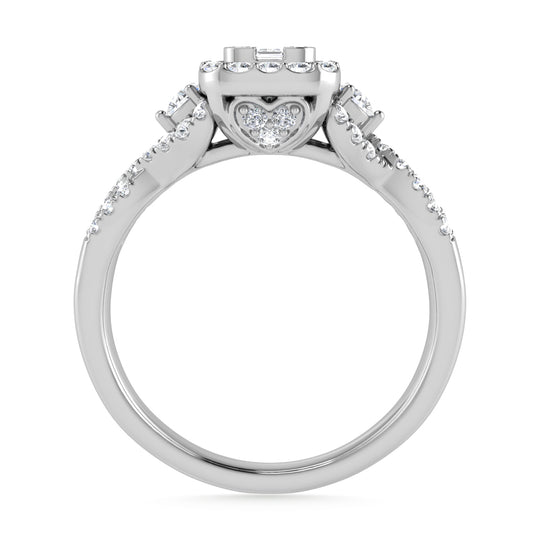 Diamante 3/8 Ct.Tw. Anillo de compromiso en oro blanco de 14 k