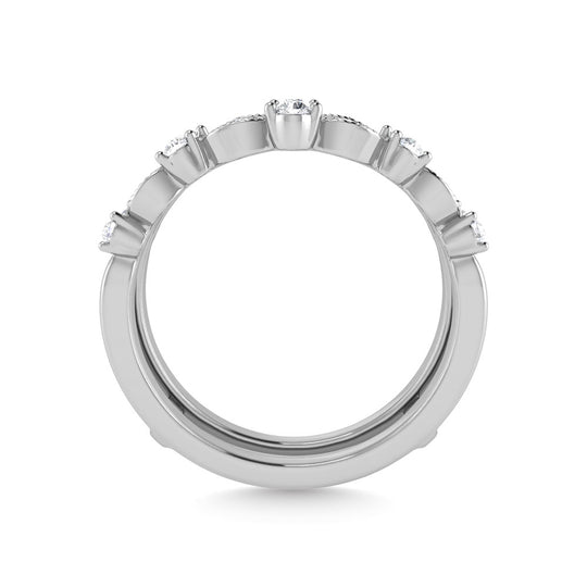 Diamante 1/5 Ct.Tw. Anillo protector en oro blanco de 10 quilates