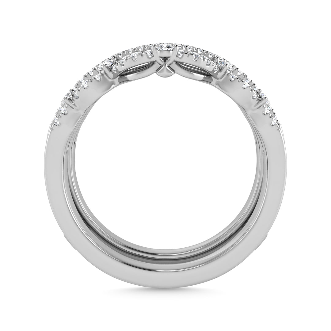 Diamante 1/3 Ct.Tw. Anillo protector en oro blanco de 14 k