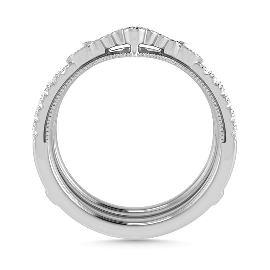 Diamante 3/8 Ct.Tw. Anillo protector en oro blanco de 14 k