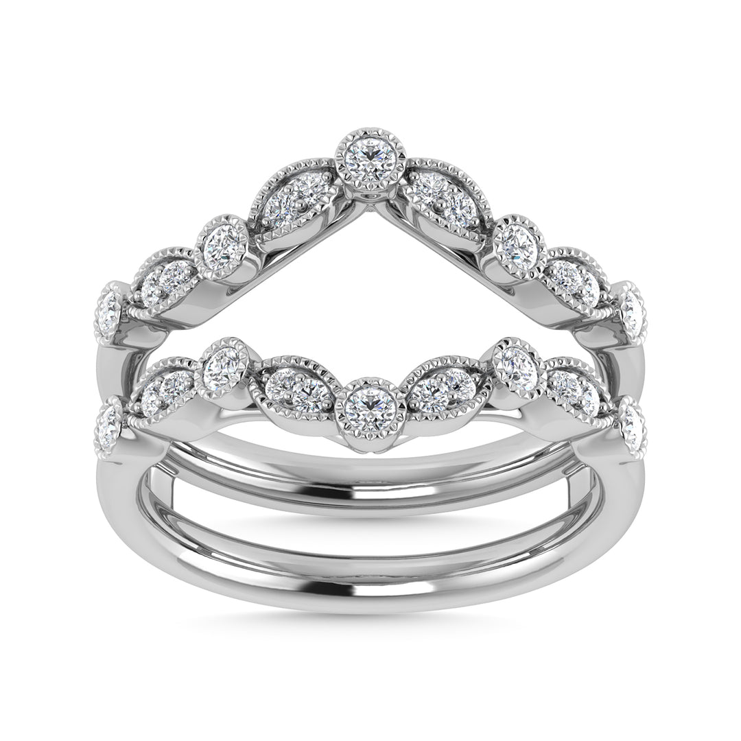 Diamante 3/8 Ct.Tw. Anillo protector en oro blanco de 14 k