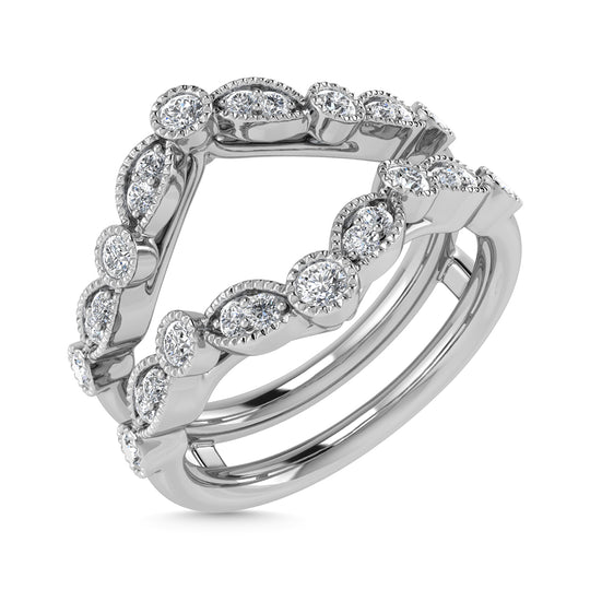 Diamante 3/8 Ct.Tw. Anillo protector en oro blanco de 14 k