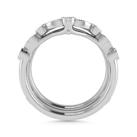 Diamante 3/8 Ct.Tw. Anillo protector en oro blanco de 14 k