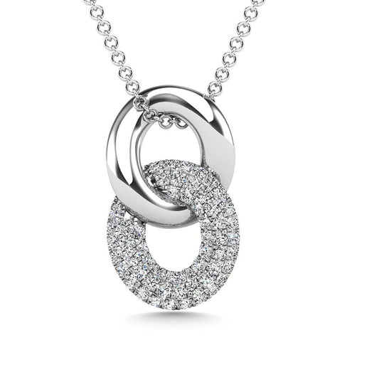 Diamante 1/5 Ct.Tw. Colgante de moda en oro blanco de 10 quilates