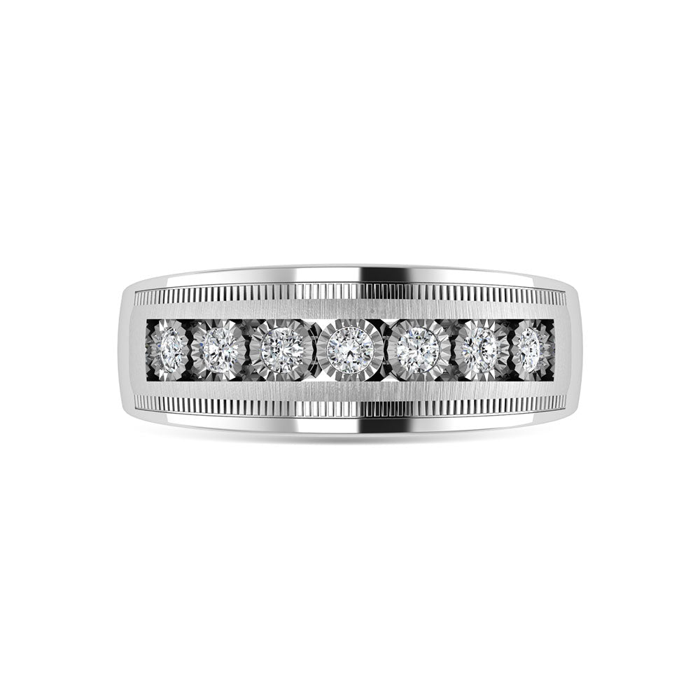 Diamante 1/4 Ct.Tw. Banda para hombre con conjunto de canales en oro blanco de 10 quilates