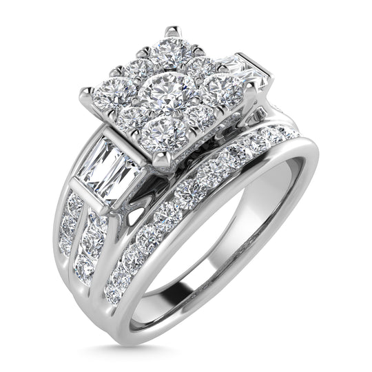 Diamante 1 1/2 Ct.Tw. Anillo de compromiso en oro blanco de 10 quilates