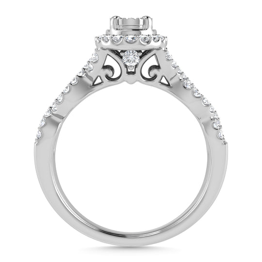 Diamante 1/2 Ct.Tw. Anillo de compromiso en oro blanco de 14 k