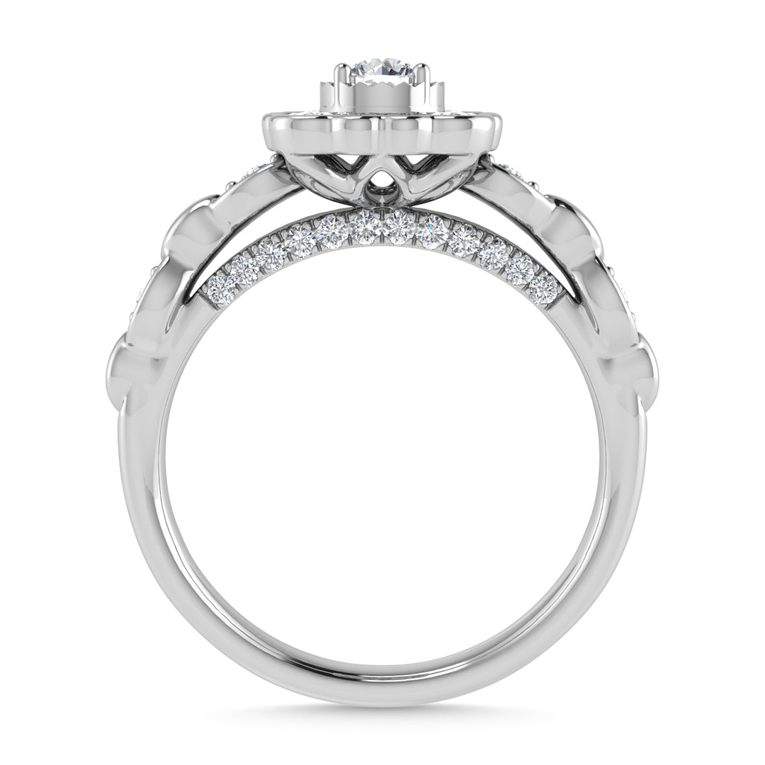 Diamante 5/8 Ct.Tw. Anillo de compromiso en oro blanco de 14 k