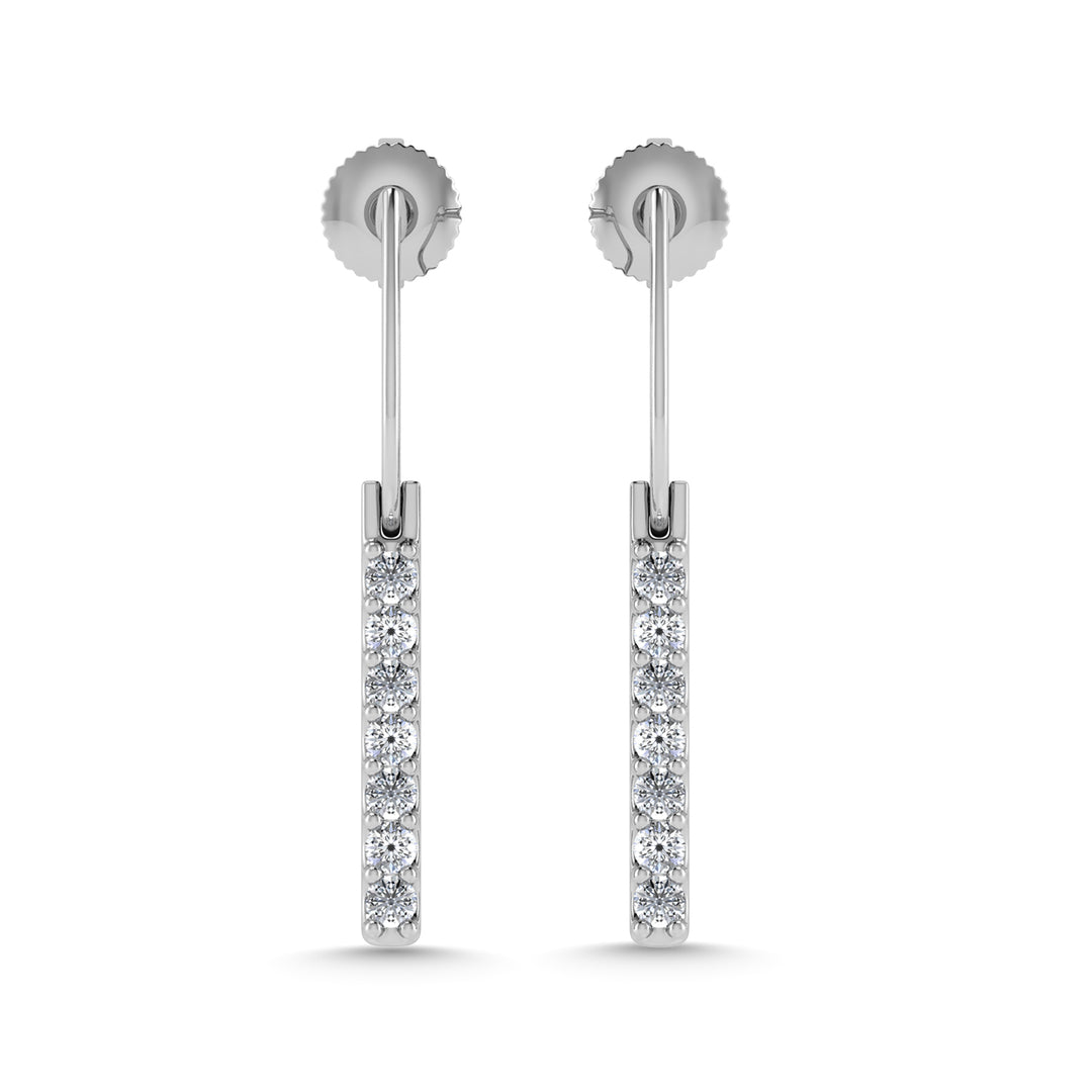 Diamante 1/4 Ct.Tw. Aretes colgantes en oro blanco de 10 quilates