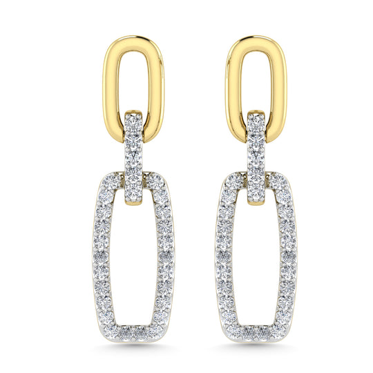 Diamante 1/4 Ct.Tw. Aretes colgantes en dos tonos de 10 quilates