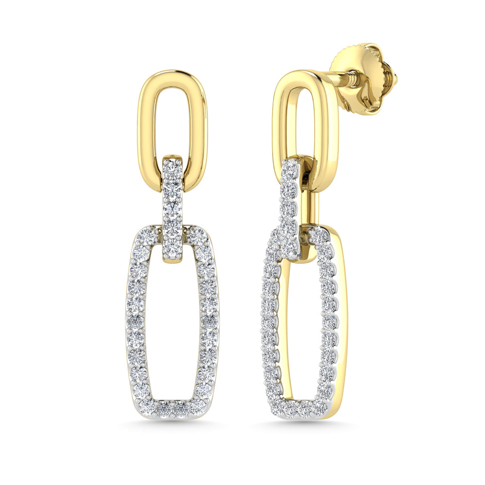 Diamante 1/4 Ct.Tw. Aretes colgantes en dos tonos de 10 quilates