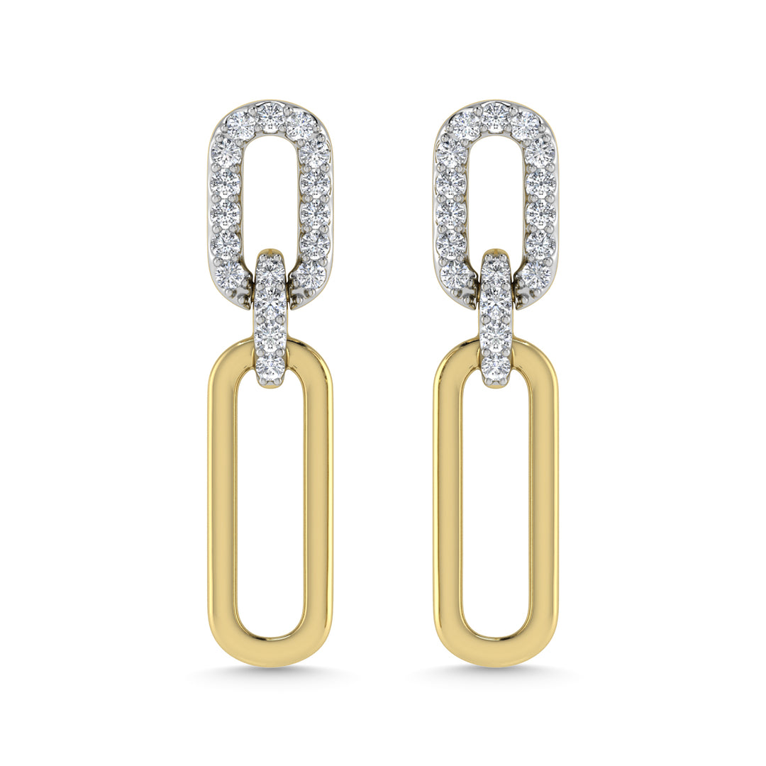 Diamante 1/5 Ct.Tw. Aretes de aro en dos tonos de 10 quilates