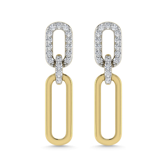 Diamante 1/5 Ct.Tw. Aretes de aro en dos tonos de 10 quilates