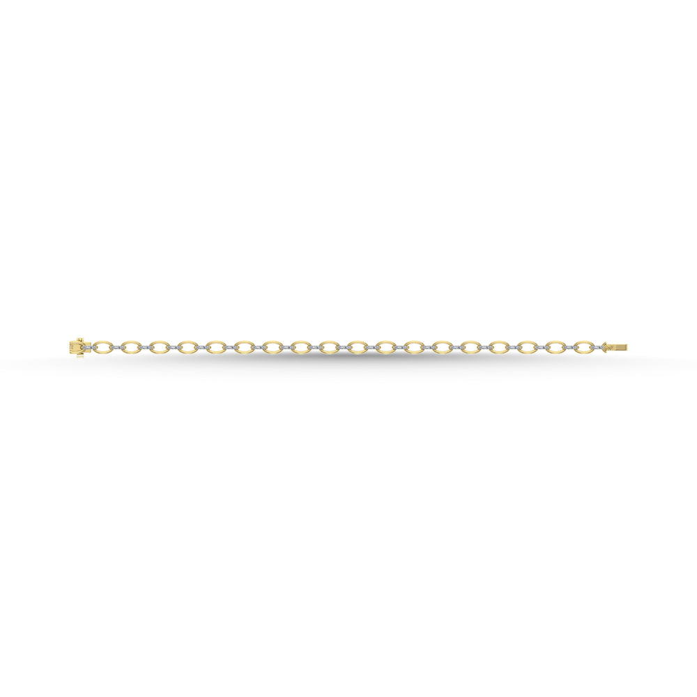 Diamante 1/4 Ct.Tw. Pulsera de moda en dos tonos de 10 quilates