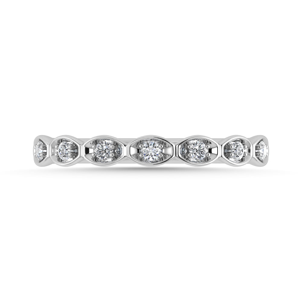 Diamante 1/10 Ct.Tw. Banda apilada en oro blanco de 10 quilates