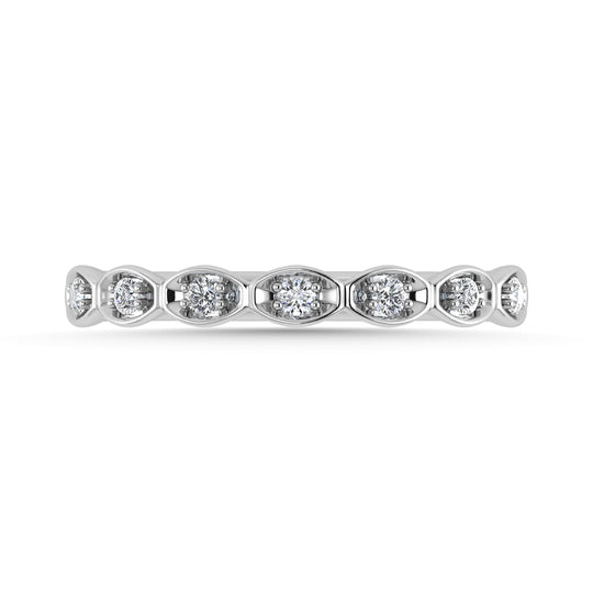 Diamante 1/10 Ct.Tw. Banda apilada en oro blanco de 10 quilates