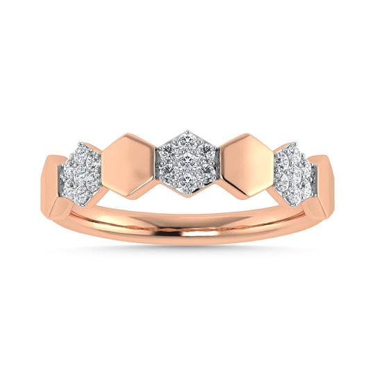 Diamante 1/6 Ct.Tw. Banda apilable en oro rosa de 10 quilates