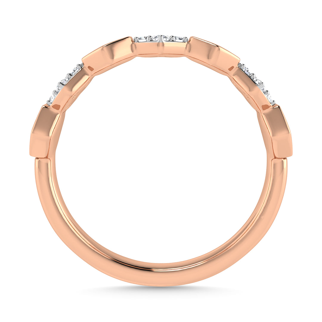 Diamante 1/6 Ct.Tw. Banda apilable en oro rosa de 10 quilates