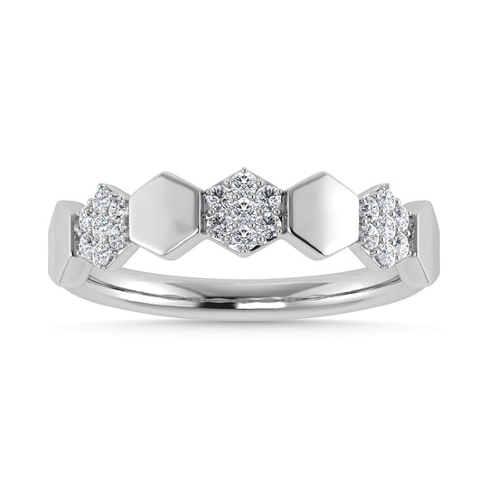 Diamante 1/6 Ct.Tw. Banda apilada en oro blanco de 10 quilates