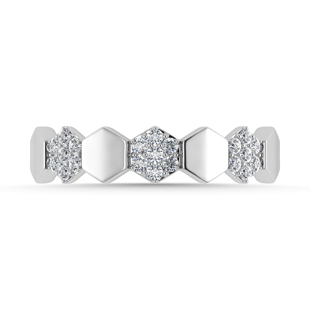 Diamante 1/6 Ct.Tw. Banda apilada en oro blanco de 10 quilates